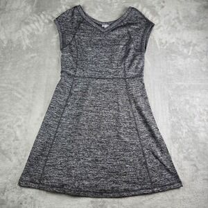 T By Talbots‎ Dress Womens Small Black heathered Knit V Neck Sleeveless Casual